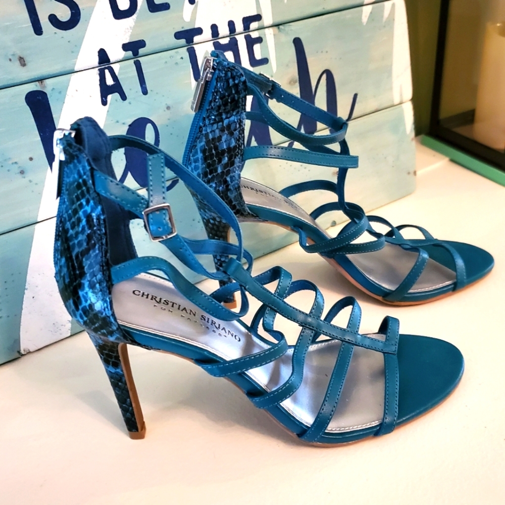 Cute strappy teal heels